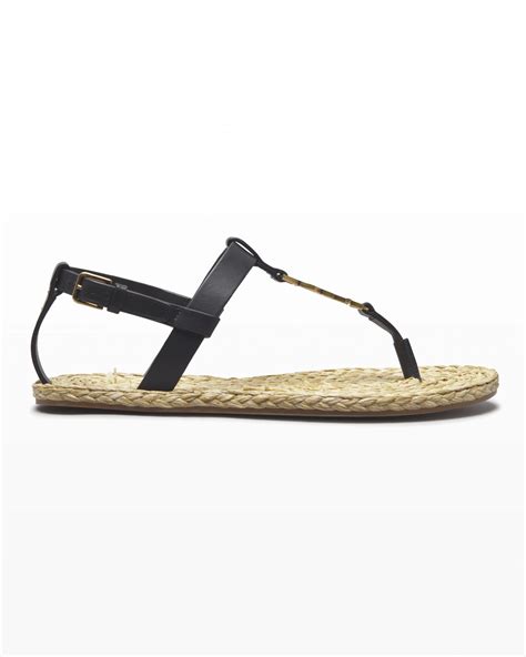 sandales cassandra ysl|yves saint laurent flat sandals.